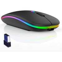 Souris sans fil ultra fine multicolore LED rechargeable 24 G PC ordinateur portable avec reacutecepteur USB pour ordinateur[61]