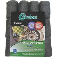 Tampon laine d'acier inox Gerlon - Vendu par 12