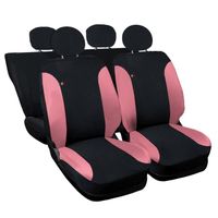 Lupex Shop Housses de siège auto compatibles pour 500 Hybrid Noir Rose