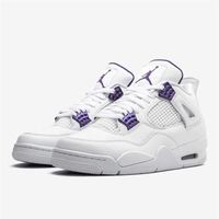 Basket Nike Air Jordan 4 Retro Metallic Purple Chaussures de Basket Femme Homme Mode or
