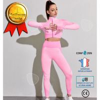 Costume de yoga rose pour femme - CONFO® - Séchage rapide - Manches longues - Respirant