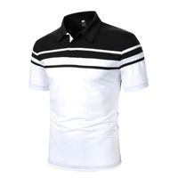 Polo Homme Chemise Homme Polo Manches Courtes Contraste Couleur Tops tv0304hts05tg Blanc8