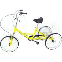 Tricycle adulte de 20 pouces vélo de tricycle adulte vélo adulte à 3 roues avec panier à provisions tricycle de cargaison