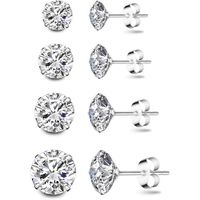 Boucles D'oreilles Clous En Zircone Cubique AAA - Argenté, 1.0 Ct, Brillantes