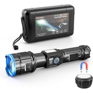 Lampe Torche LED ZEUSFIRE 100 000 Lumens - Rechargeable USB, étanche IPX7, 7 Modes, Batterie 5000mAh