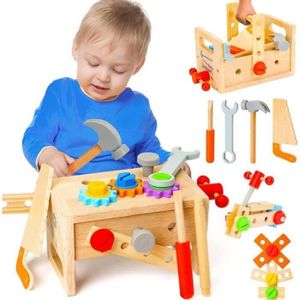 Mallette à outils en bois jouet pour enfants avec outils mr fix