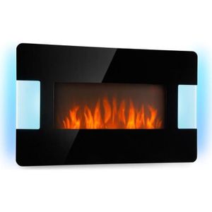 CHEMINÉE Klarstein Belfort Light & Fire Cheminée électrique décorative avec simulation flammes - chauffage 1000W- 2000W -télécommande - noir