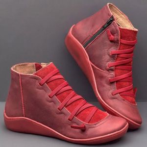 chaussures cuir rouge femme
