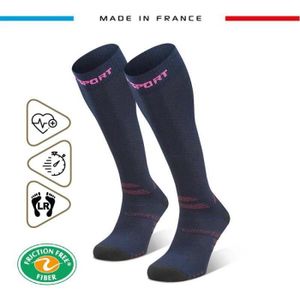 CHAUSSETTES DE RANDONNÉE Chaussettes de randonnée BV Sport Trek compression evo - bleu/rose