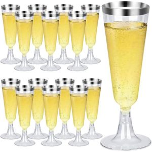 Coupe à Champagne 25 Pièces Flute Champagne Plastique,150Ml Flûtes À