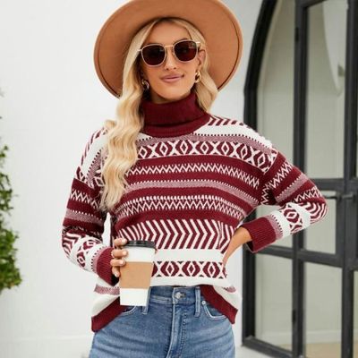 Pull à Col Roulé Pour Femme En Maille Côtelée Fine - Coupe Moulante, Manches Longues - Basique Élégant Pour Automne Et Hiver