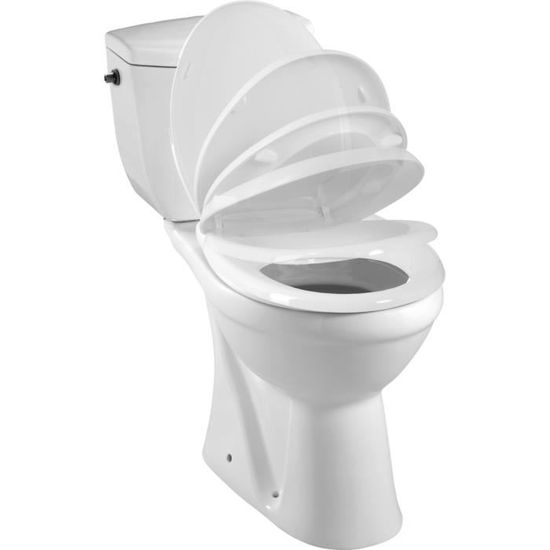 Pack WC à poser - ALLIBERT BATH & DESIGN - KARMA - Surélevé - Mécanisme 3/6L - Alimentation d'eau silencieuse