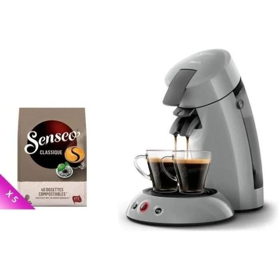 Machine à café dosette Philips SENSEO Original Philips HD6553/71  Gris + 200 dosettes