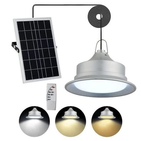 AGOTD Lampe Solaire Extérieur Intérieur, Suspension Solaire avec Télécommande, 3 Température Chaud/Froid/Neutre, 6 Luminosité, IP65 étanche 5m Câble pour Jardin Terrasse Balcon