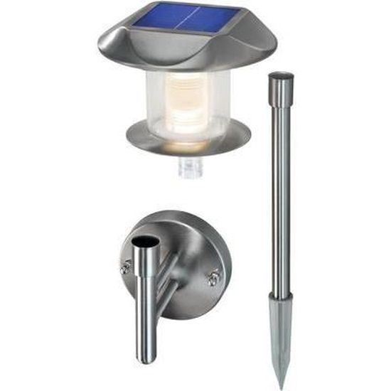 Esotec Dream Light 102605 Duo Color Lampe Solaire à LED En Acier Inoxydable Pour Jardin, Balcon, Batterie, IP44, Hauteur = 65 Cm, Extérieur, Résistante Aux Intempéries
