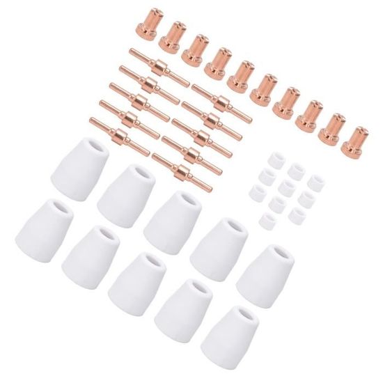 Lot De 45 Consommables Pour Coupe-plasma CUT40, CUT50, LG-40 - Embouts, électrodes, Buses, Boucliers, Anneaux - Compatible Métal 30–50 A