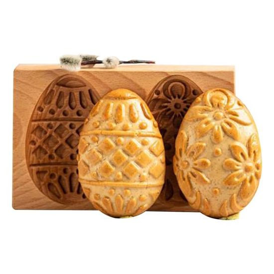Emporte-pièce En Bois De Hêtre Pour Biscuits De Noël - Avec Tampon Presse Intégré - Forme Mignonne, Démoulage Facile