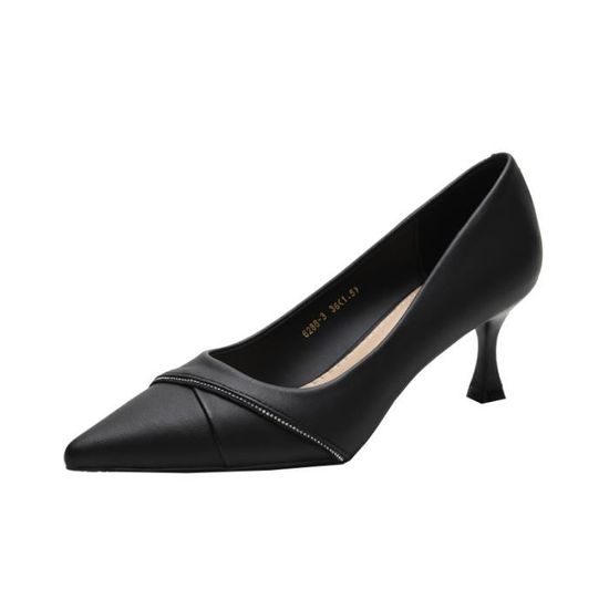 Escarpins Femme à Petit Talon 4 Cm - Bout Pointu, Nœud élégant - Matière Douce, Semelle Caoutchouc - Pour Mariage, Fête, Quotidien