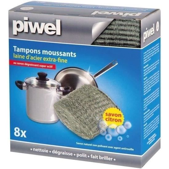 Tampons à Récurer En Laine D'acier Avec Savon - 10 Pièces - Pour Graisse Tenace Et Nettoyage Facile Kit Nettoyage Cuisine Sans Rayure