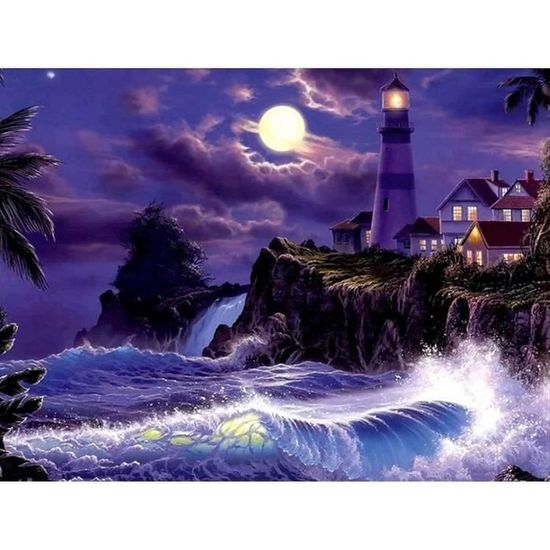 Kit Peinture Diamants 5D Village De Pêcheurs – Paysage Marin, 30x40 Cm, Strass Ronds, Pour Adultes Débutants, Déco Maison - 2