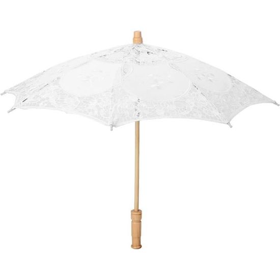 Parapluie En Dentelle Vintage Pour Mariage - Décoratif Beige - Manche En Bois - Pour Photos, Cosplay, Déco Fête