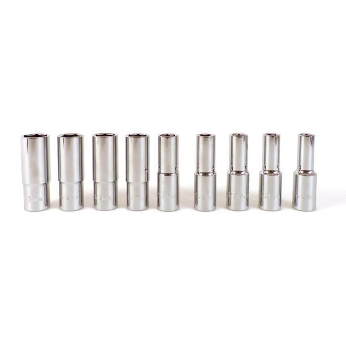 9 douilles hexa. longues 10 à 21mm 1/2-