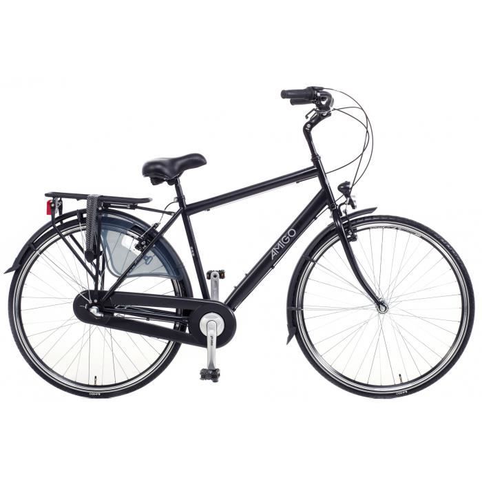Amigo Bright - Vélo de ville pour hommes - Shimano 3 vitesses -28 pouces - Noir