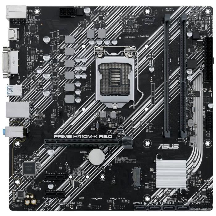 Asus PRIME H410M-K R2.0 Carte mère Socket (PC) Intel® 1200 Facteur de forme (détails) ATX Chipset de la carte mère Inte