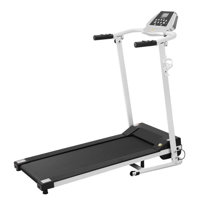 Tapis Roulant Motorisé BESPORTBLE 1.5HP pliable Mixte J01F - Motorisé 10 km-h, 12 procédures (blanc)_Mor