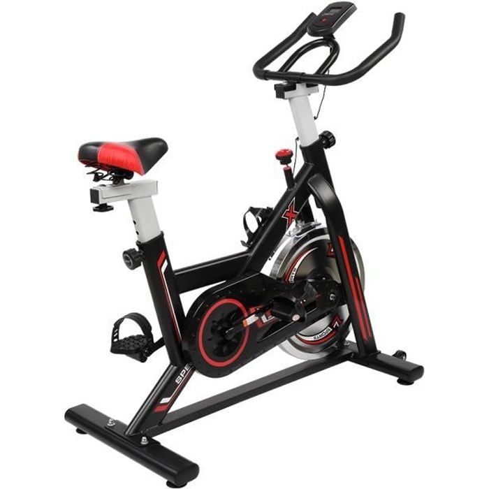 Vélo d'Appartement avec Résistance Réglable/Poignée d'Impulsion, Charge Max: 120KG Volant d'inertie 8Kg