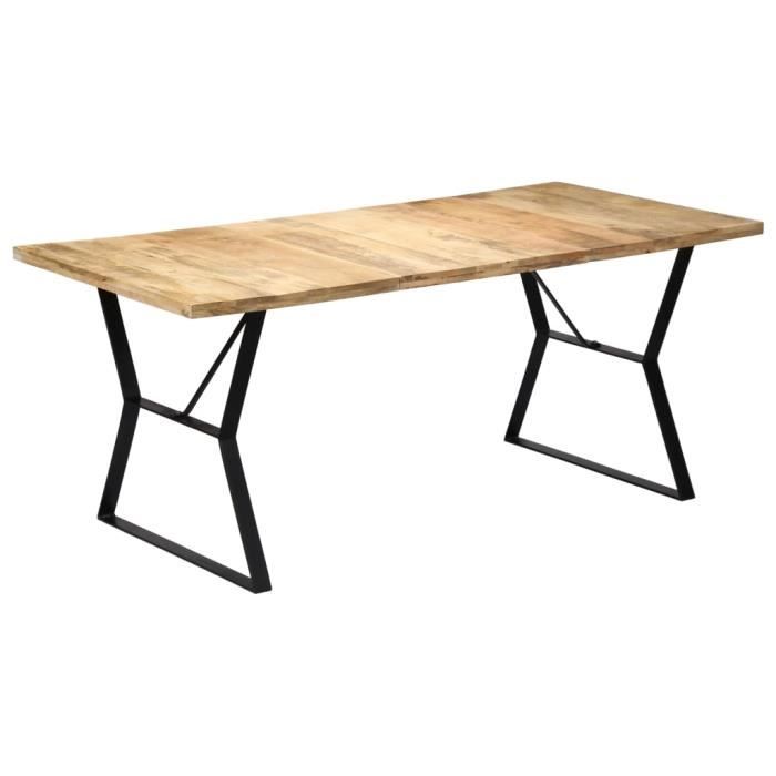 Table de salle à manger style industriel 180x90x76 cm Bois de manguier massif