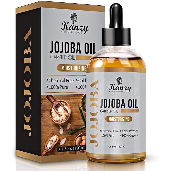 Crèmes, lotions et huiles de massage KANZY Huile de Jojoba Bio Pressee a Froid pour Visage, Corps, Cheveux, Ongles, Peau 539136
