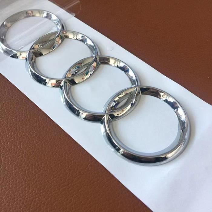Insigne Marque Auto Emblème Audi Logo Après TT A4L 192*6.6cm (Argent brillant)