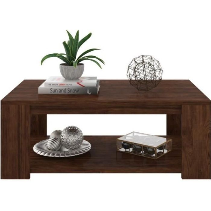 Table Basse Rectangle 2 Plateaux Wengé - Caemmum - Meubles d'appoint - SEJOUR