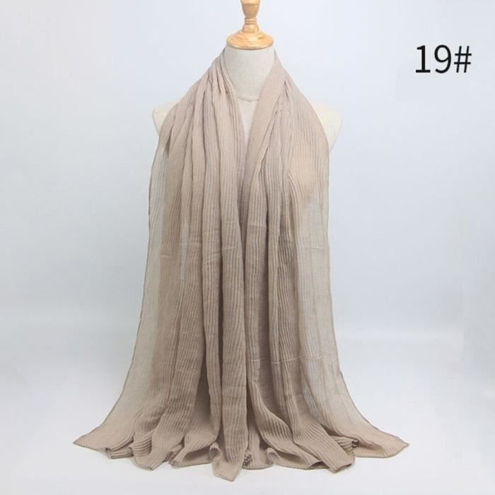 Foulard hijab en coton froissé, écharpe douce, écharpe chaude, écharpe chaude, châle, 25 couleurs, Design hiver, tendanc DY5172