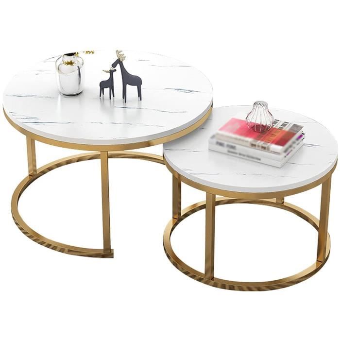 aison Salon Lumineux Luxe Ronde Table Ronde Combinaison Petite Table de Table Xuan Worth Having (Color : WhiteSize : 70cm+50cm) 640