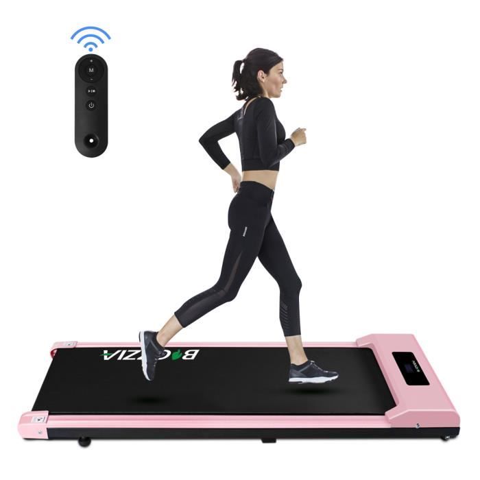 Tapis de Course Portable, Vitesse Réglable maximale 10 km/h, Écran LCD, Silencieux, Roues de Transport