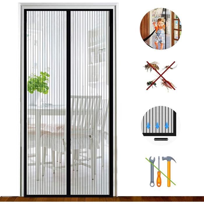 MOUSTIQUAIRE acutetique Porte Moustiquaire Aimants Ultra Seal Antimosquito Rideau de Portes Fermeture Aimanteacutee Eacutecran P1615