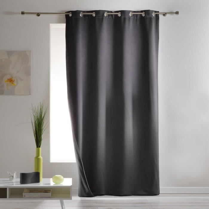 CDaffaires Rideau a oeillets 140 x 260 cm occultant isolant covery Anthracite
