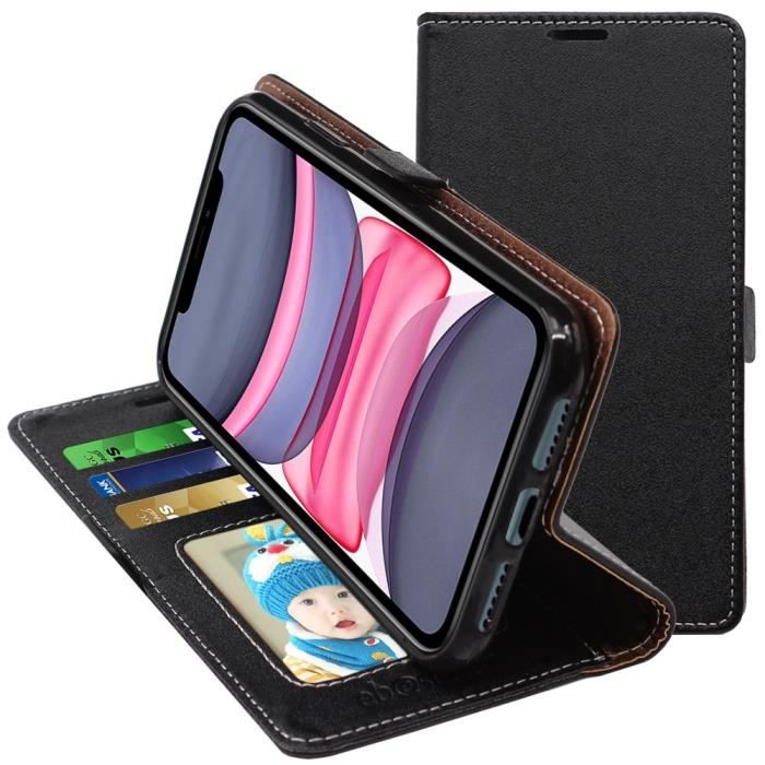 ebestStar ® pour Apple iPhone 11 - Etui Portefeuille PU Cuir , Noir