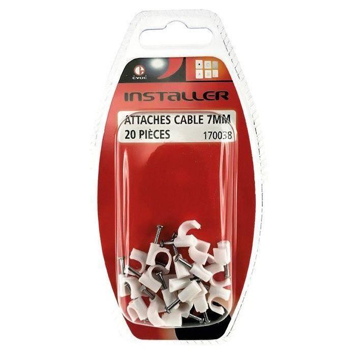 Attaches câble 7mmx20 pièces blanc