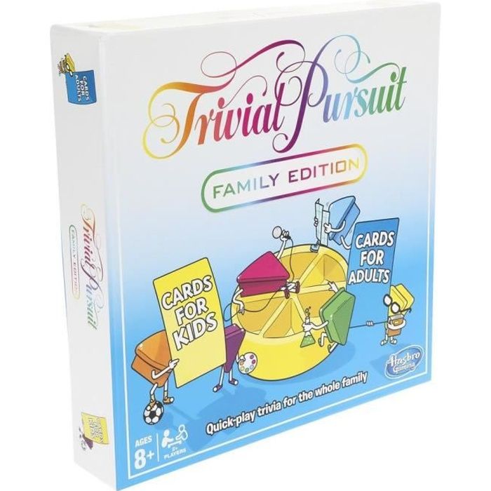 Hasbro Trivial Pursuit Family Edition, Jeu de questions, Enfants et adultes, Garçon-Fille, 8 année(s), 400 pièce(s)