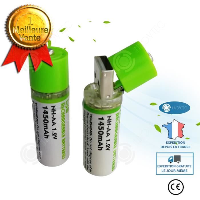 INN Batterie rechargeable Ni-MH n ° 5 1450 mAh, recyclez la batterie rechargeable USB jouet n ° 5
