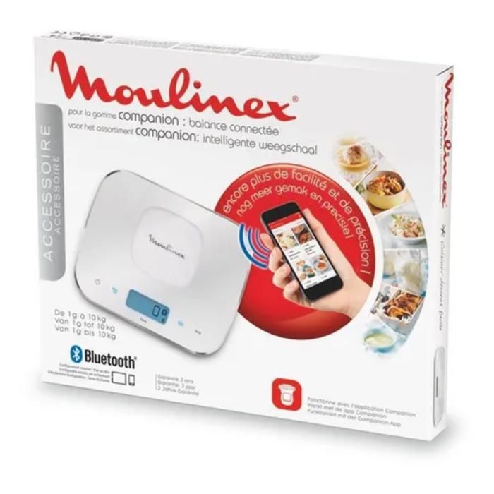Moulinex - balance de cuisine électronique 10kg - 1g avec bluetooth - xf38e100