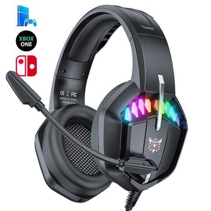 Casque avec Microphone, ONIKUMA Casque Gamer PC, Casque PS4/Xbox One/Switch avec Antibruit