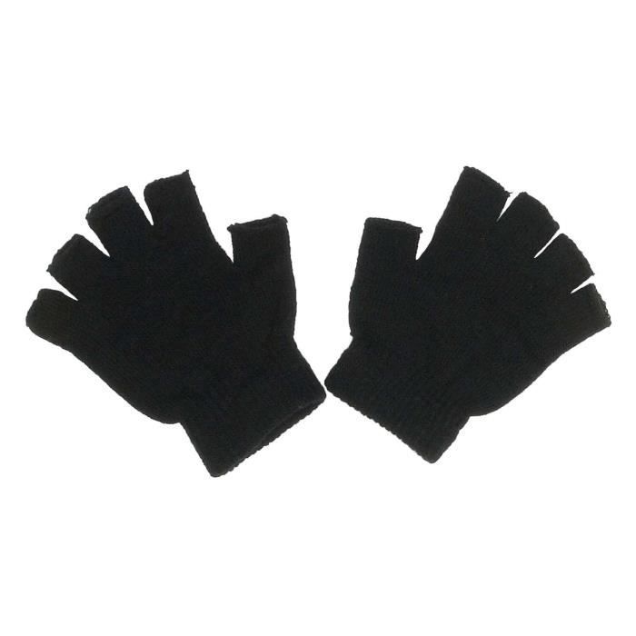 MITAINE LAINE NOIR HOMME GARCON TAILLE UNIQUE EXTENSIBLE ...