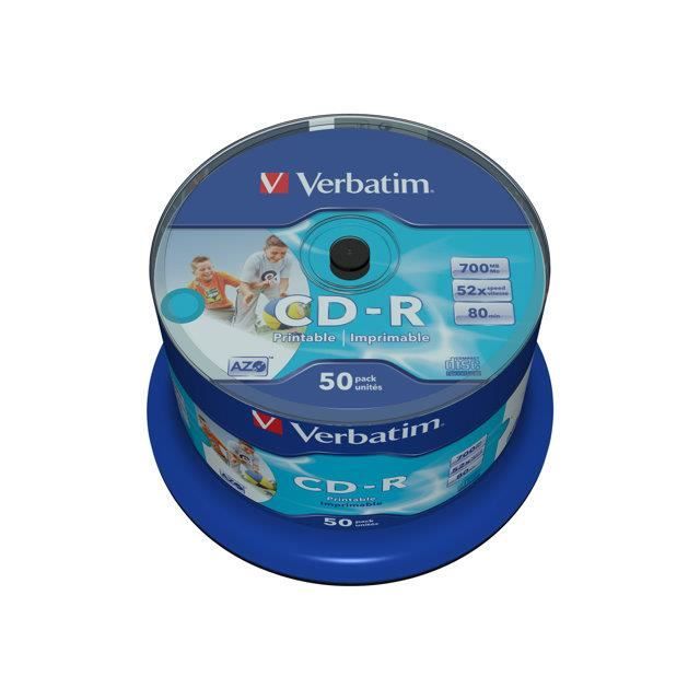 Verbatim CD-R 700 Mo certifié 52x imprimable x50