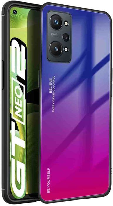 Cover Portafoglio Per Realme GT 2 / GT Neo 2 – Custodia In Fibra Di Carbonio PC + TPU Antiurto Con Anello E Slot Per Schede (Nero) - 2