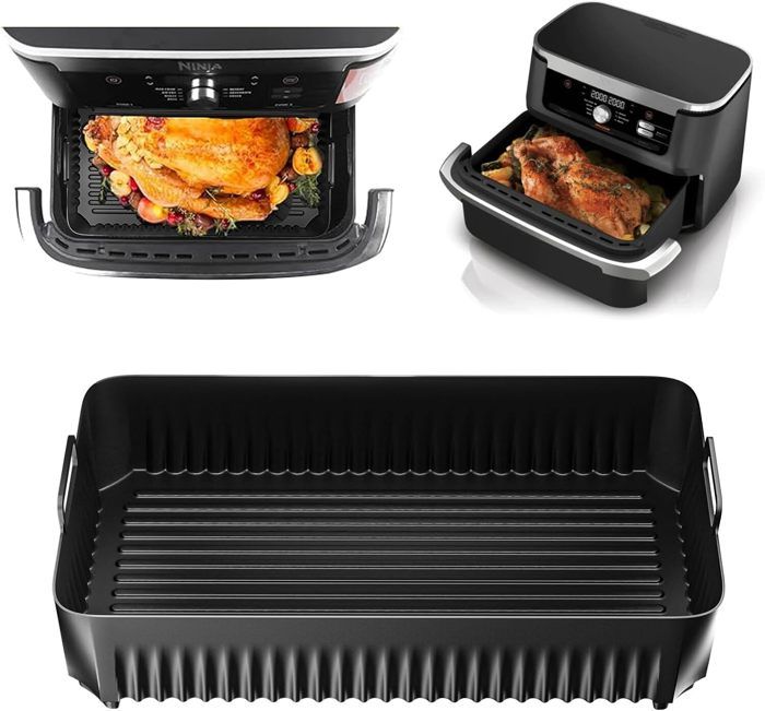 Set De 3 Moules En Silicone Pour Friteuse Sans Huile Ninja Foodi Flex 10,4L - 1 Grand + 2 Petits - Résiste 232°C