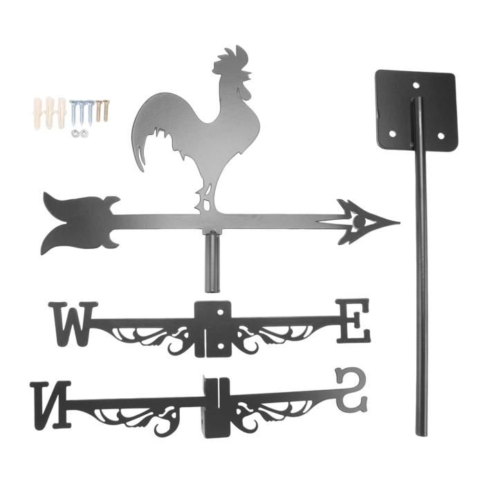 Girouette Indicateur Vent Acier Inoxydable Haptufer - Coq Fermier Pour Jardin Extérieur